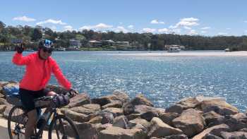A great sense of achievement arriving into Huskisson on the South Coast Cycle,Kate Baker A great sense of achievement arriving into Huskisson on the South Coast Cycle