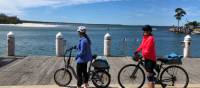 Cyclists taking in the view in Huskisson on Jervis Bay | <i>Kate Baker</i>