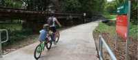 Cyclists using a tag-a-long bike on the Northern Rivers Rail Trail |  Erin Wileman