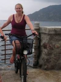 Linda on a bike!