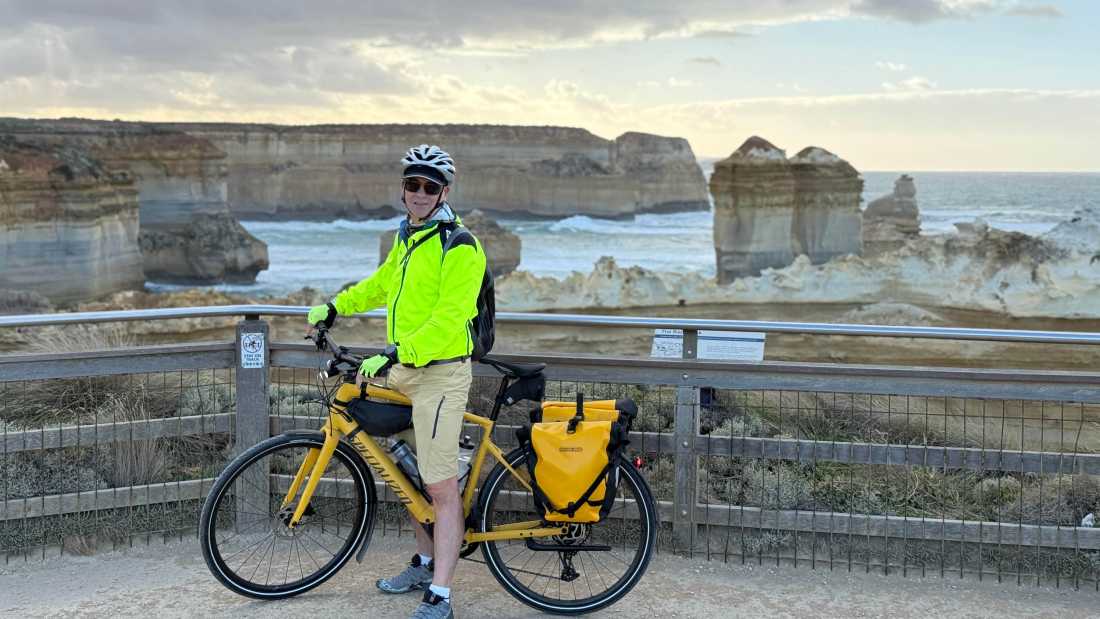 Cyclist at Loch Ard viewpoint |  Kate Baker